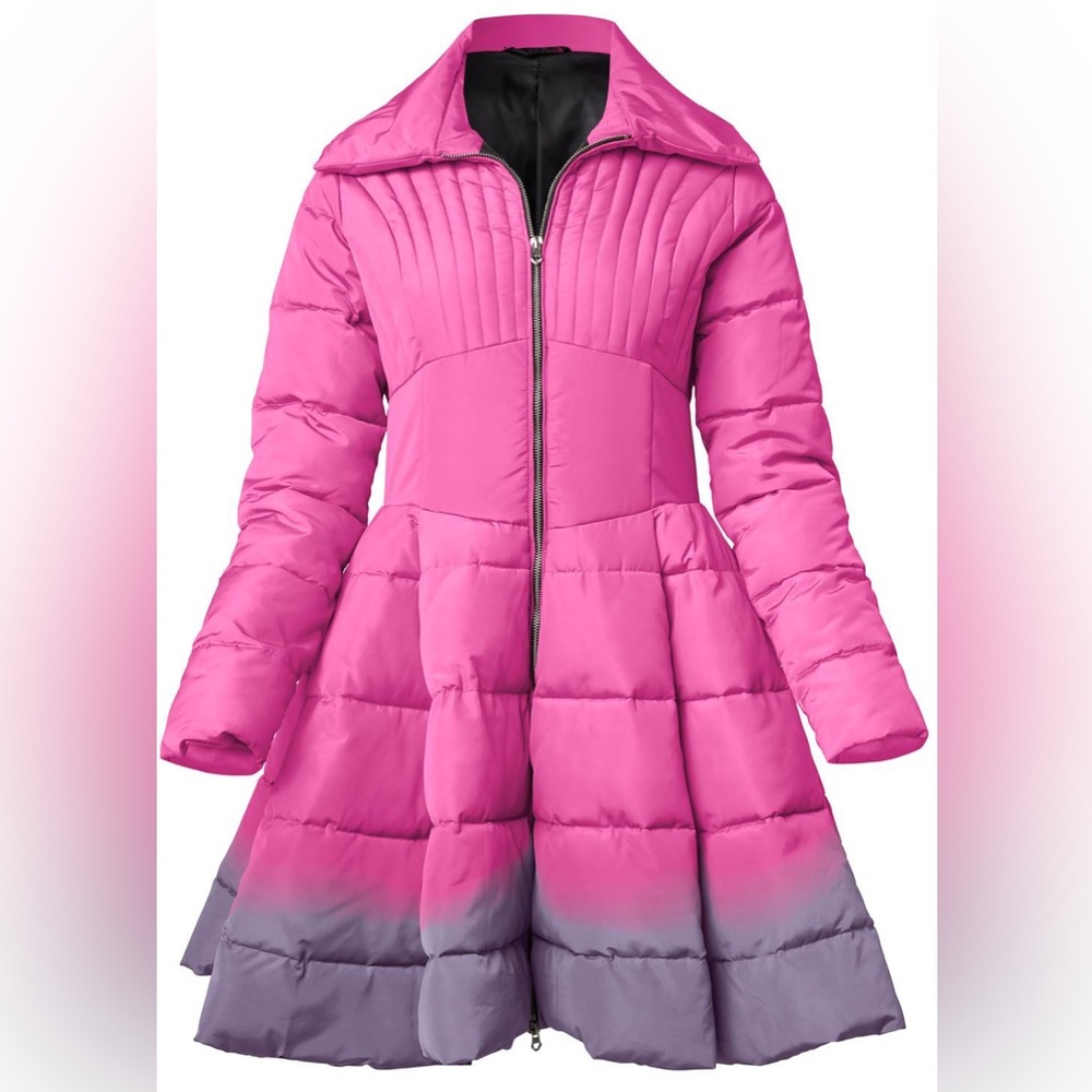 Ombre Peplum Puffer Coat (Pending USPS tracking)